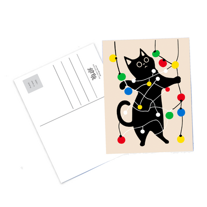 Holiday Cat Postcards - Happy Family Cat