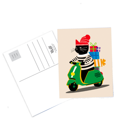 Holiday Cat Postcards - Little Drummer Cat