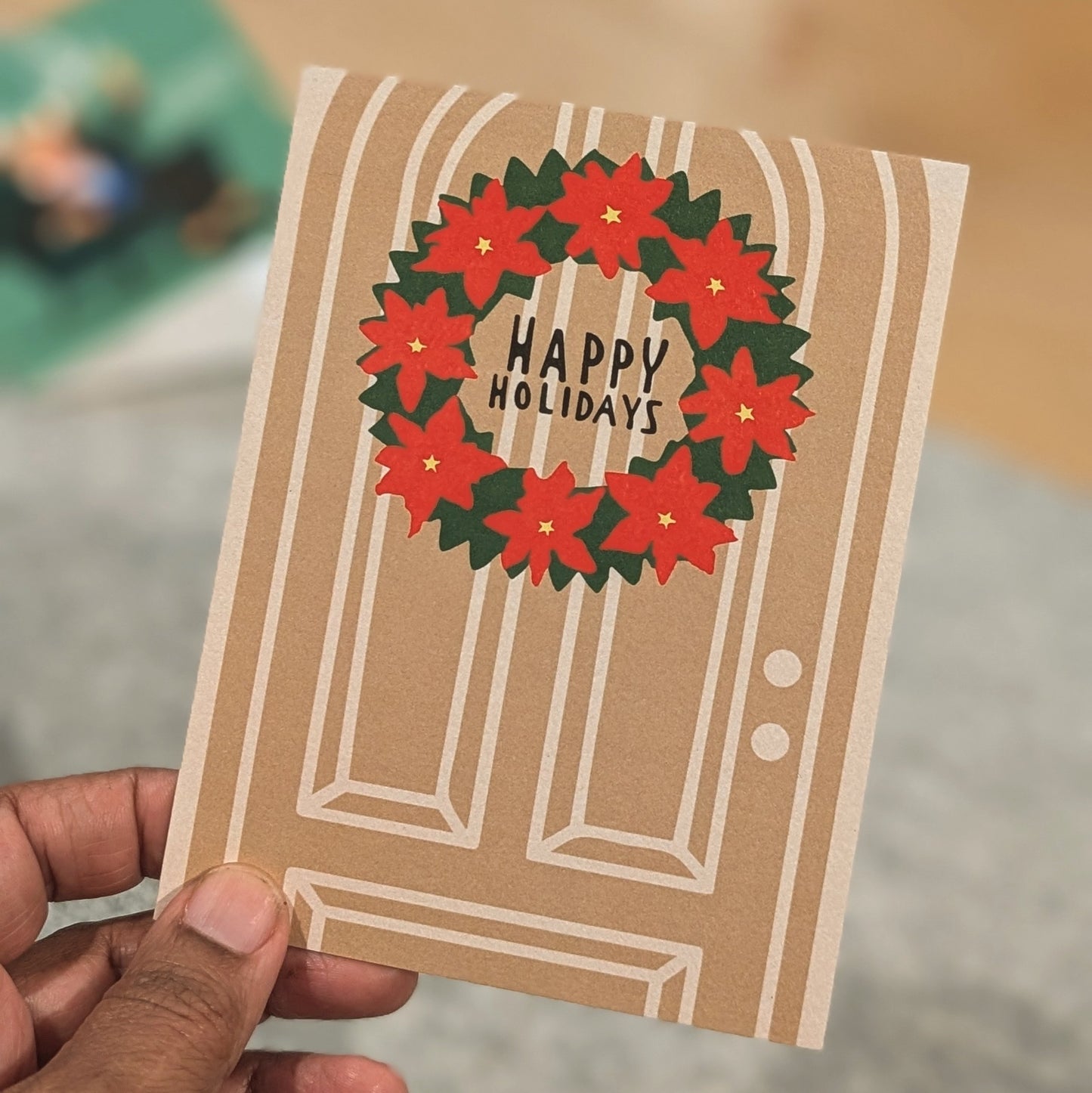 Holiday Card - Happy Wreath (Door)