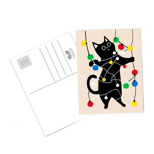 Holiday Cat Postcards - All of the Lights Cat