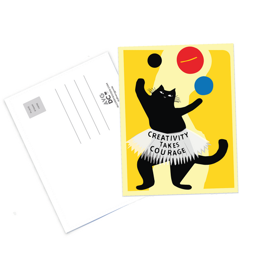 Cat Postcard - Creativity Takes Courage