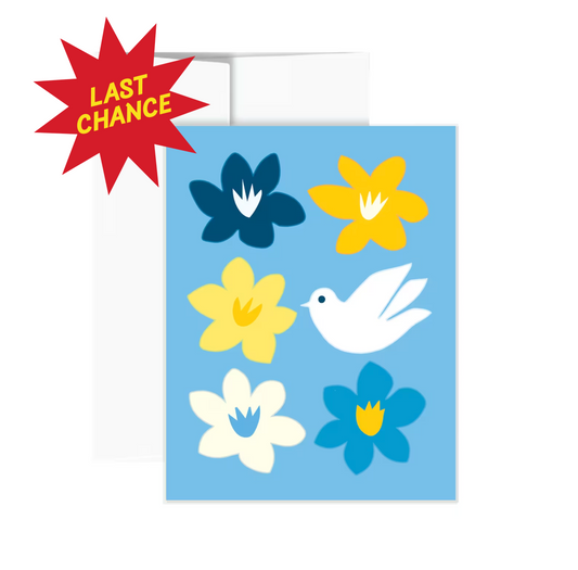 Holiday Card - Peace Flower (Blue)