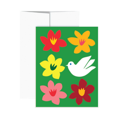 Holiday Card - Peace Flower (Blue)