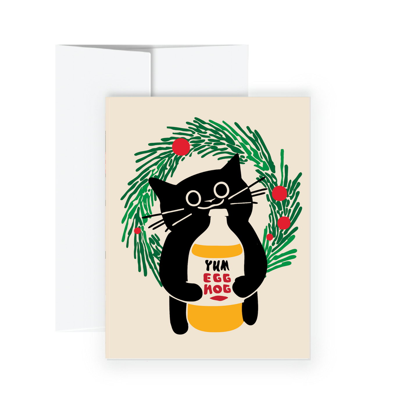 Holiday Card - Holiday Egg Nog Cat