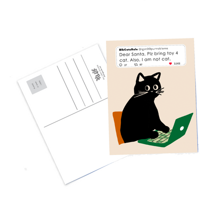 Holiday Cat Postcards - Holiday Hug Cat