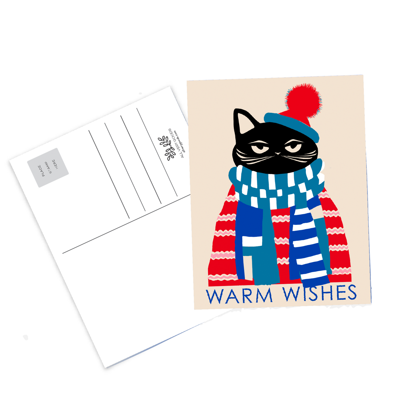 Holiday Cat Postcards - All of the Lights Cat