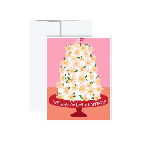Greeting Card -  Love & Happiness (Pink)