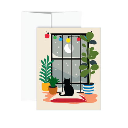 Holiday Cat Postcards - All of the Lights Cat