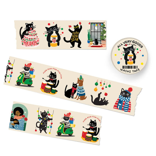 Holiday Washi Tape - Christmas Cats
