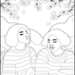 Cherry Blossom Season: April Coloring Page - Digital Download