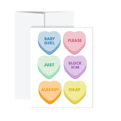 Greeting Card - Candy Hearts