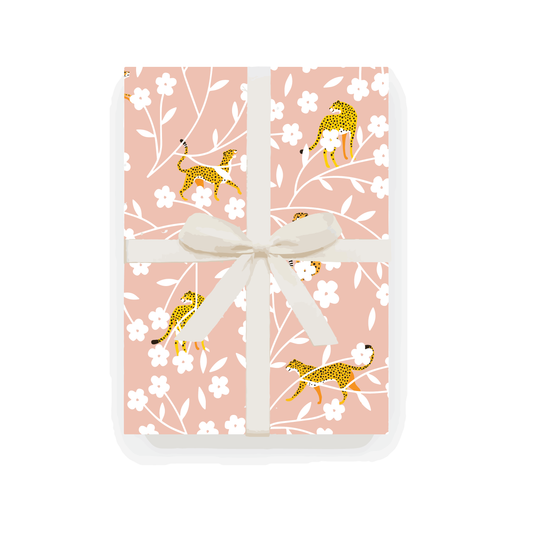 Wrapping Paper - Cheetahs & Cherry Blossoms