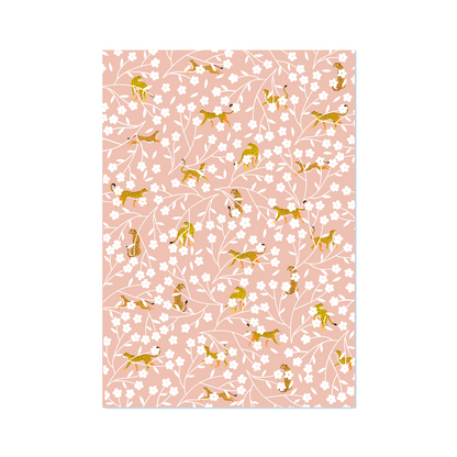 Wrapping Paper - Cheetahs & Cherry Blossoms