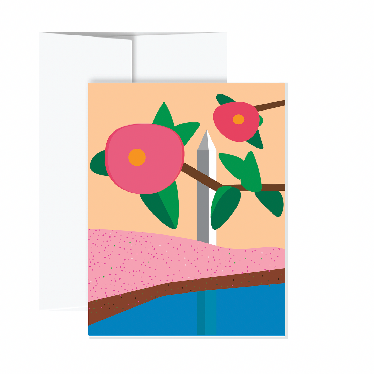 Greeting Card - DC in Cherry Blossoms